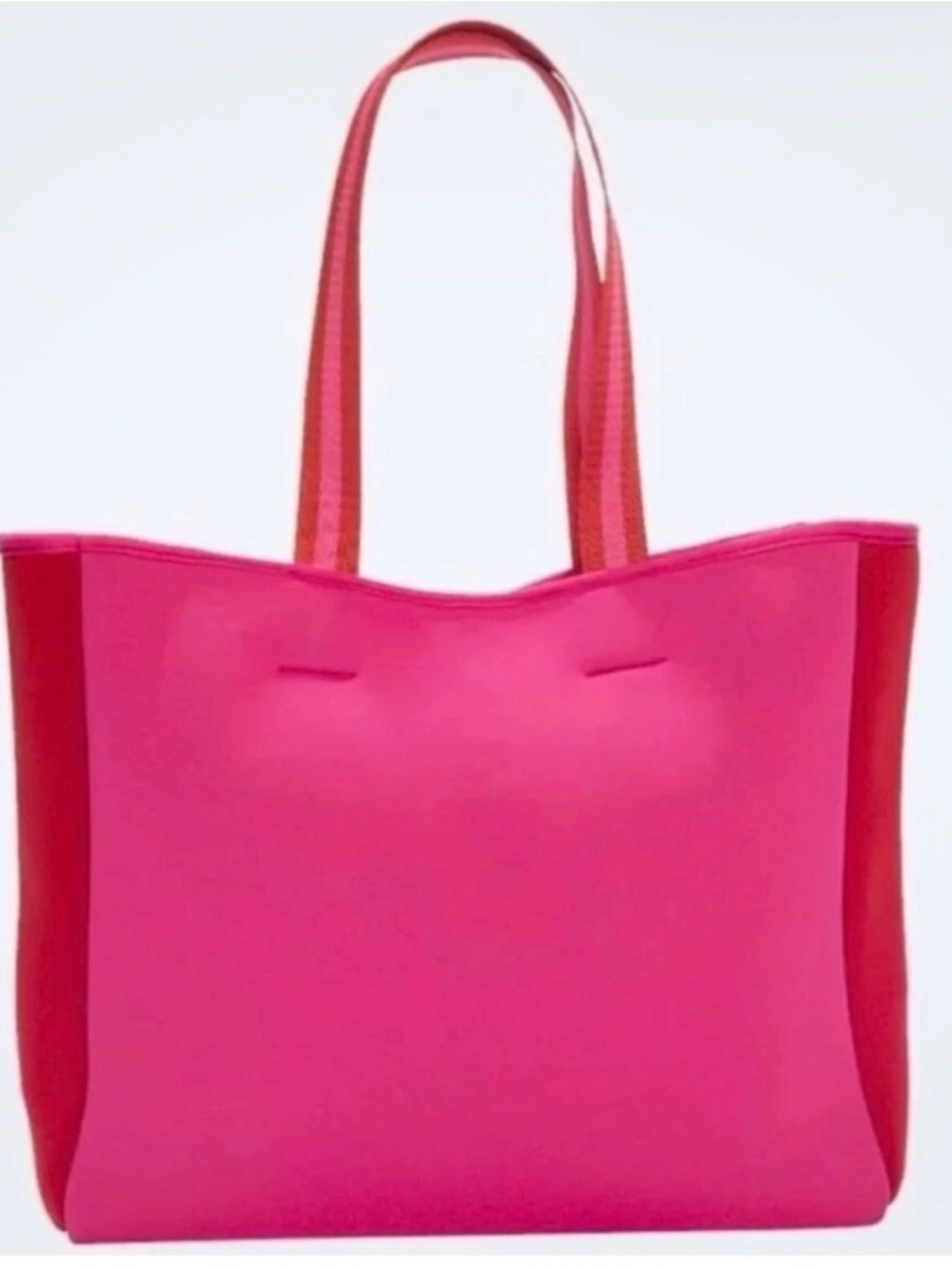 summersalt Hot Pink Tote with Red Trim